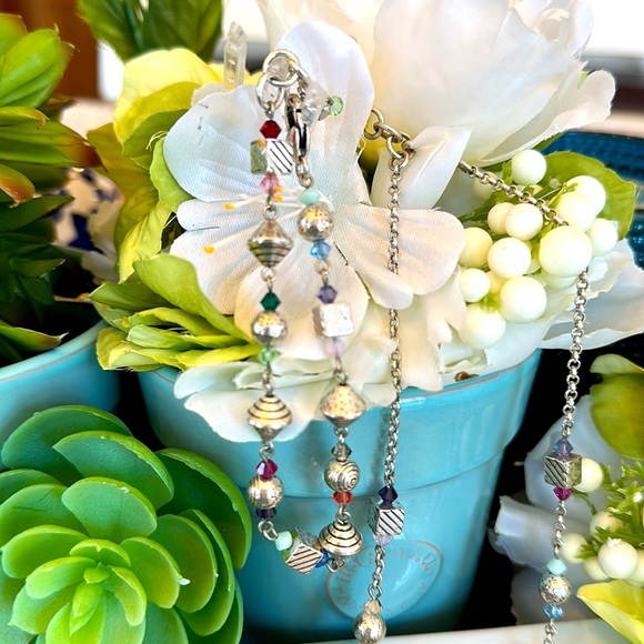 Brighton PRISM Multi color crystal beads Silver Necklace Bracelet Earrings RARE - Picture 5 of 14